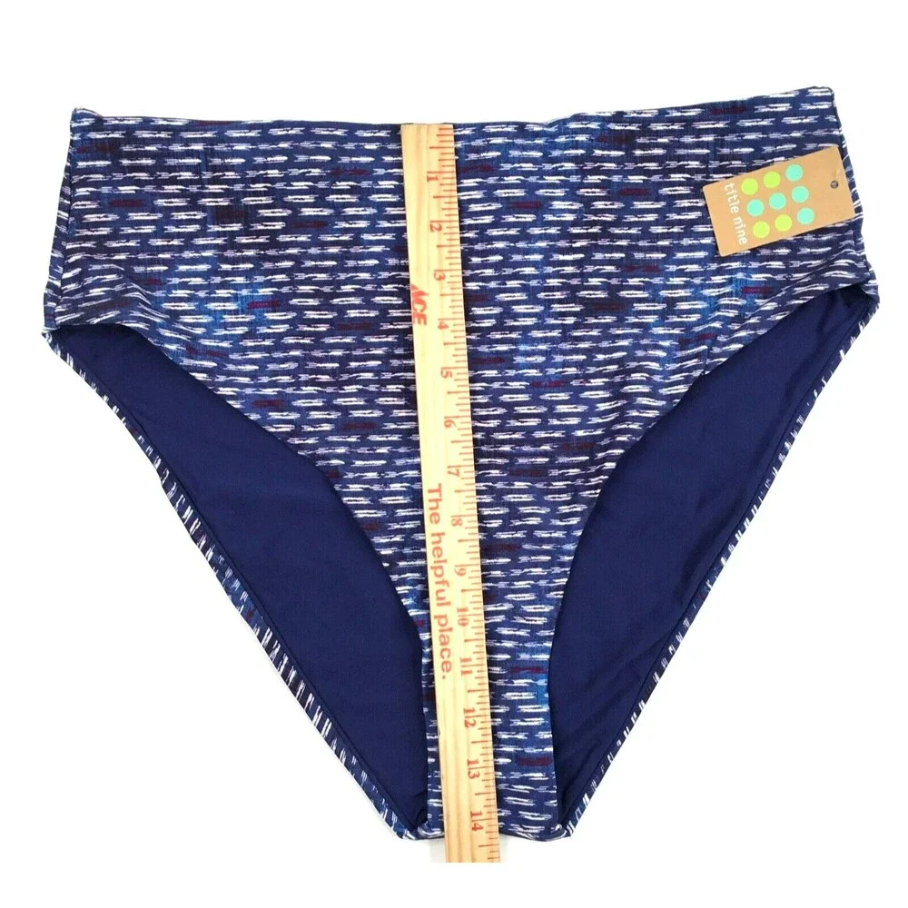 Title Nine Blue Patterned Bikini Bottom - Picture 13 of 13